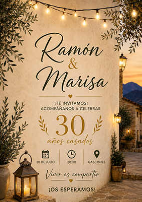 Cartel del aniversario de Ramón y Marisa